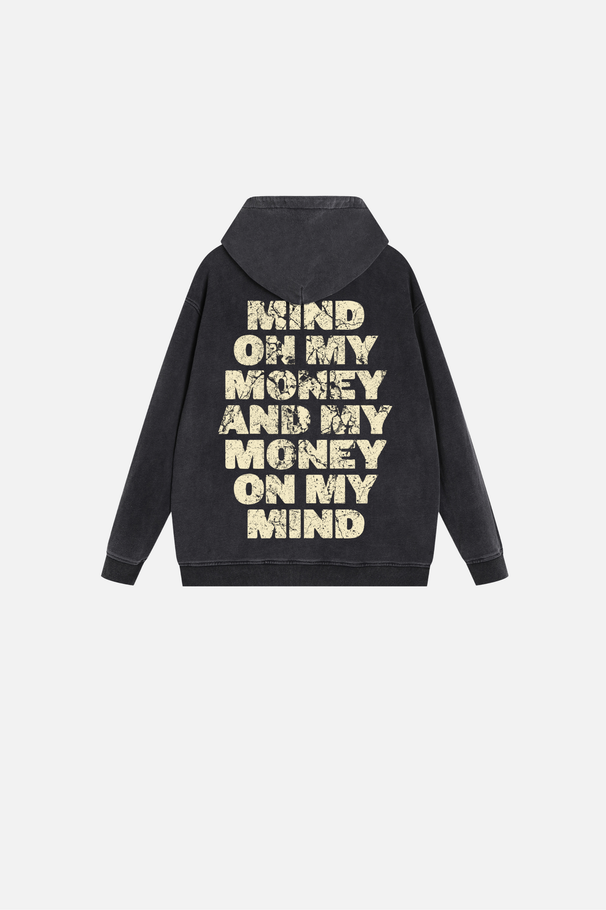 Black Stone Washed Hoodie