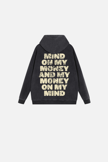 Black Stone Washed Hoodie