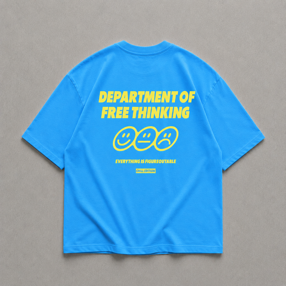 ⁠Free Thinking Blue Oversized Tshirt