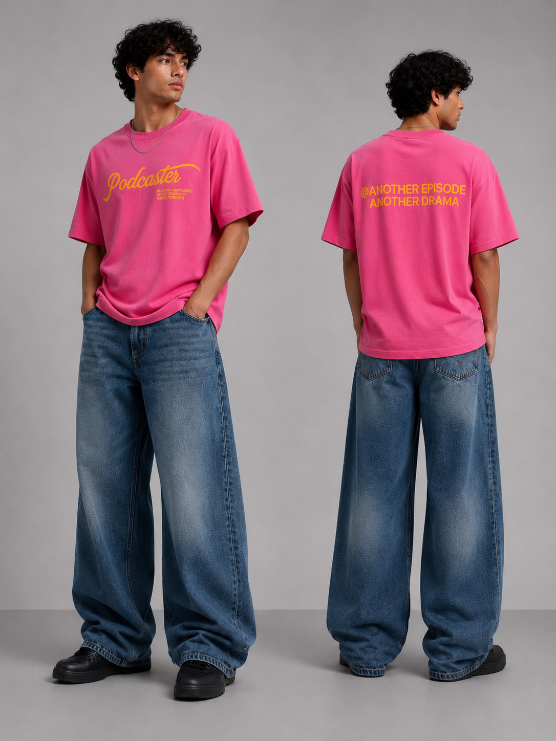⁠Podcast Pink Oversized Tshirt