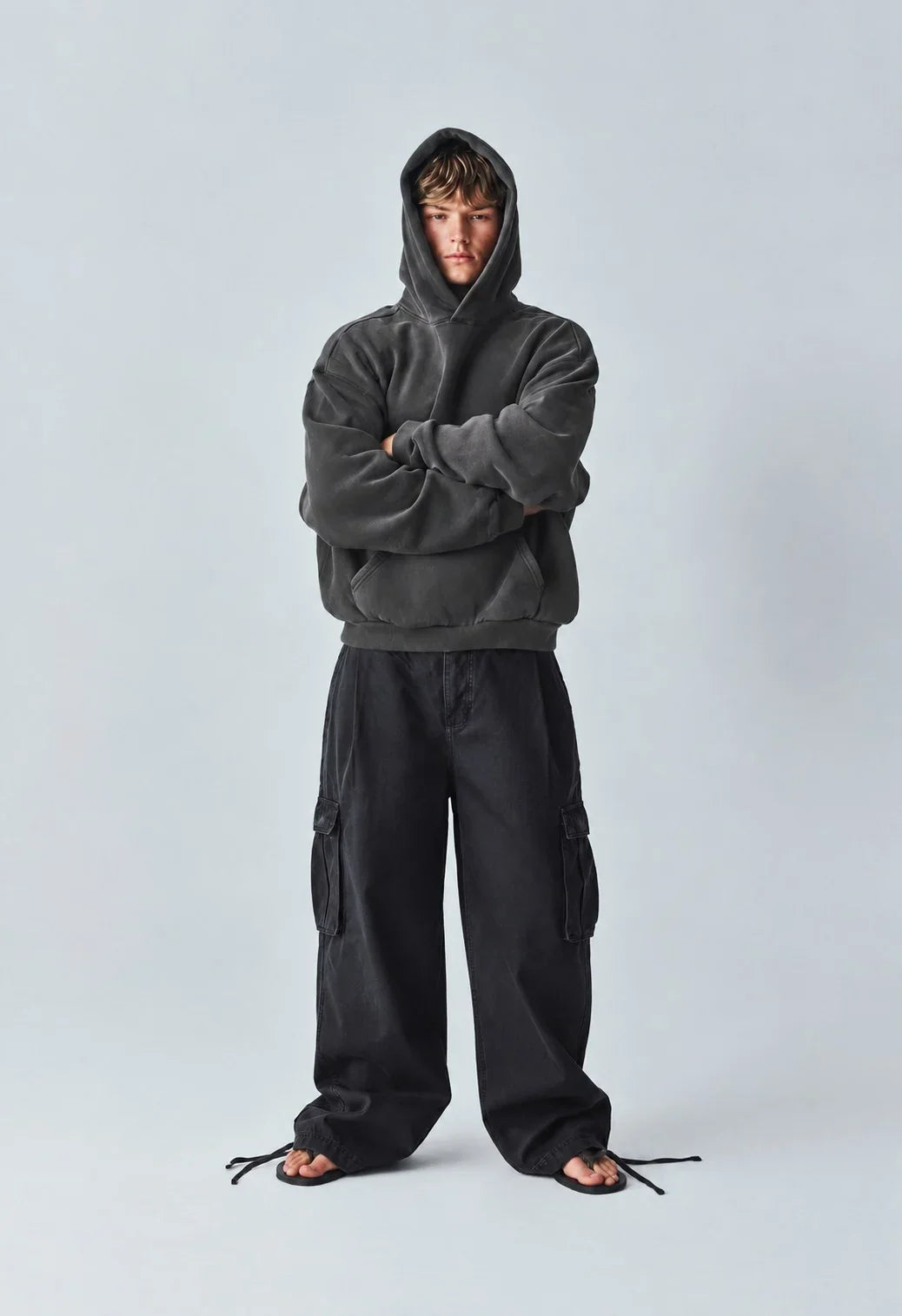 Washed Hoodie - Charcoal