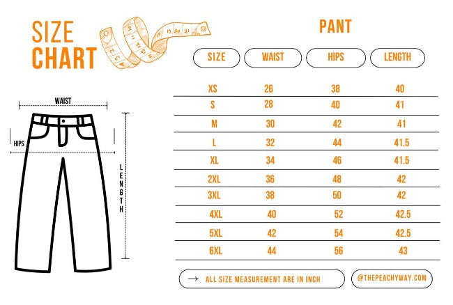 Size chart for 