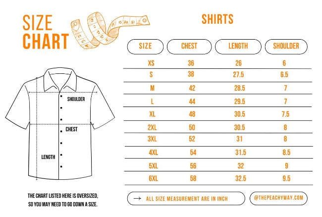 Size chart for 
