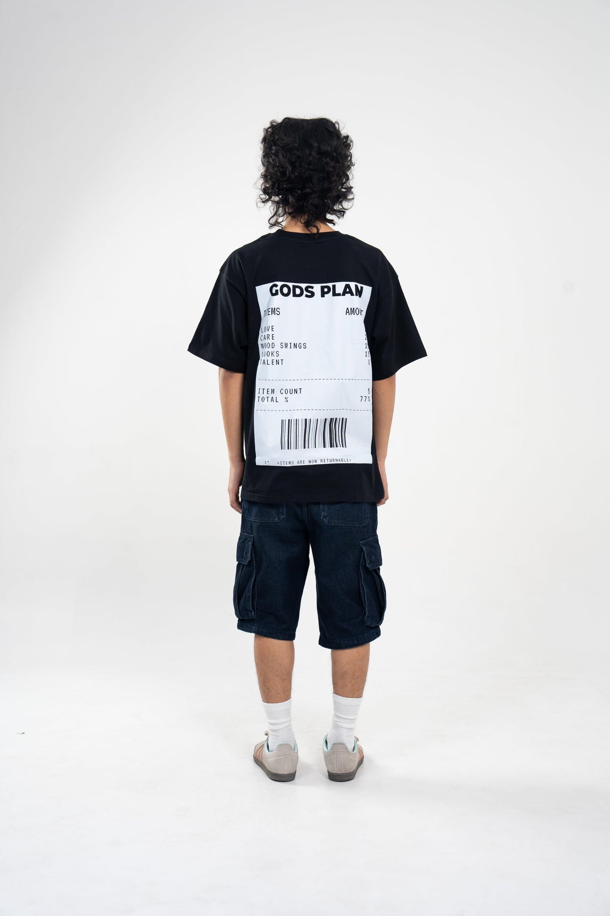 Oversized Graphic Soft Touch T-Shirt - Godsplan Black