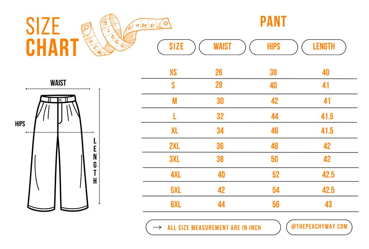 Size chart for 