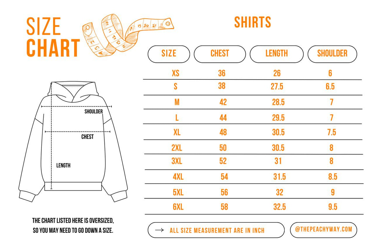 Size chart for 