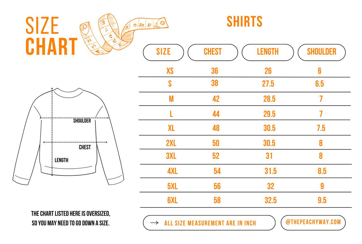 Size chart for 