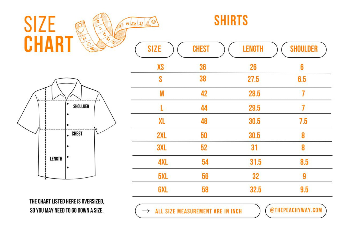 Size chart for 