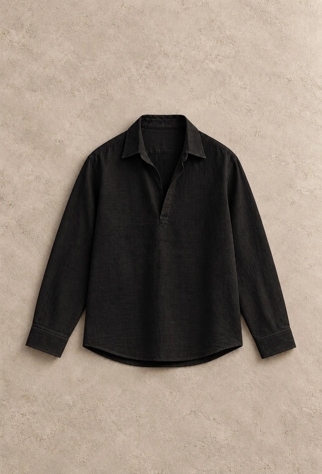 Kurta Linen Shirt - Black