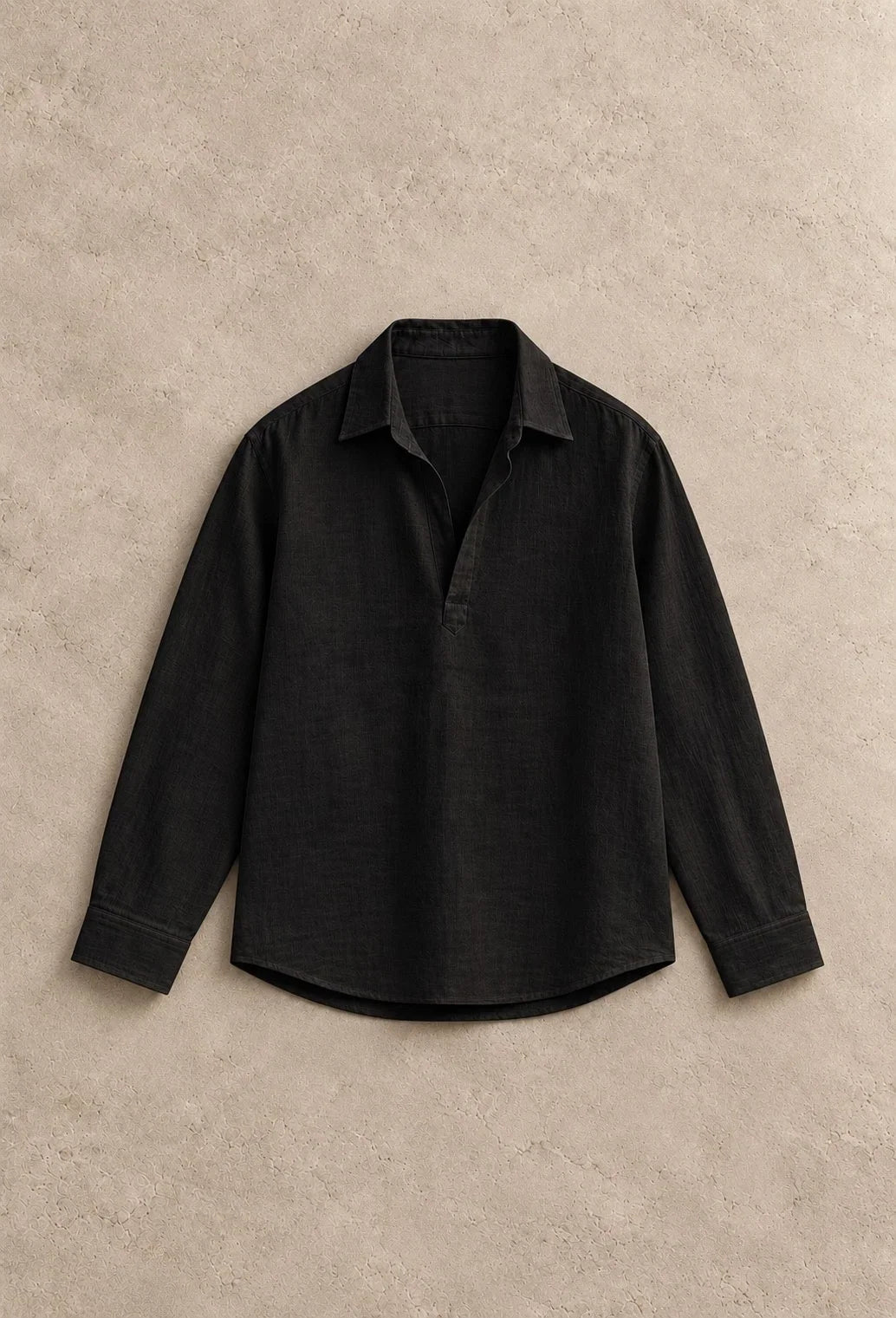 Kurta Linen Shirt - Black
