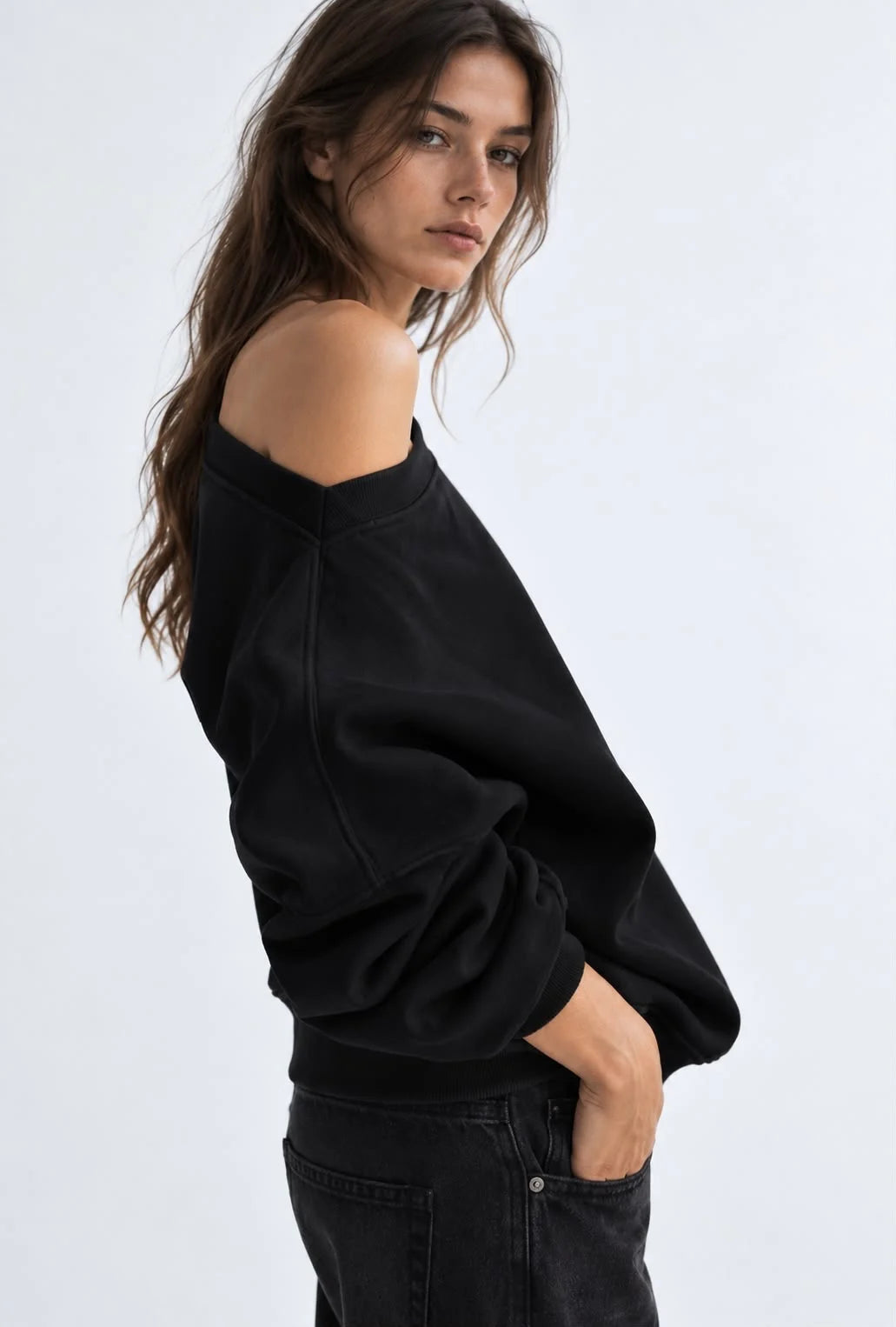 Off Shoulder Sweatshirt