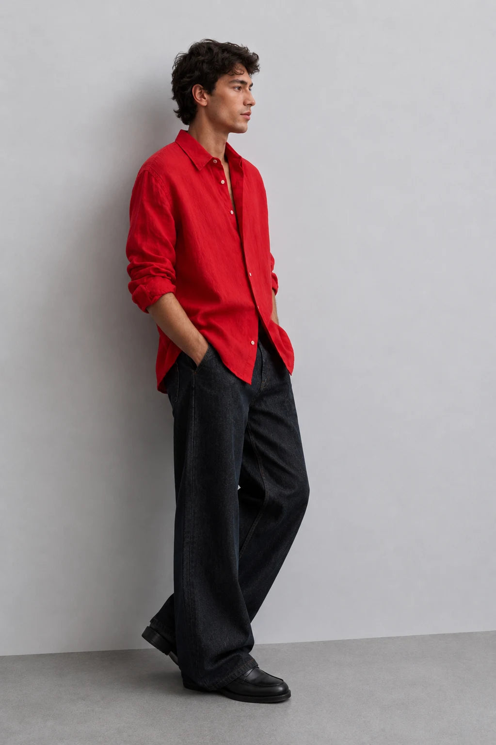 Brick Red Linen Shirt