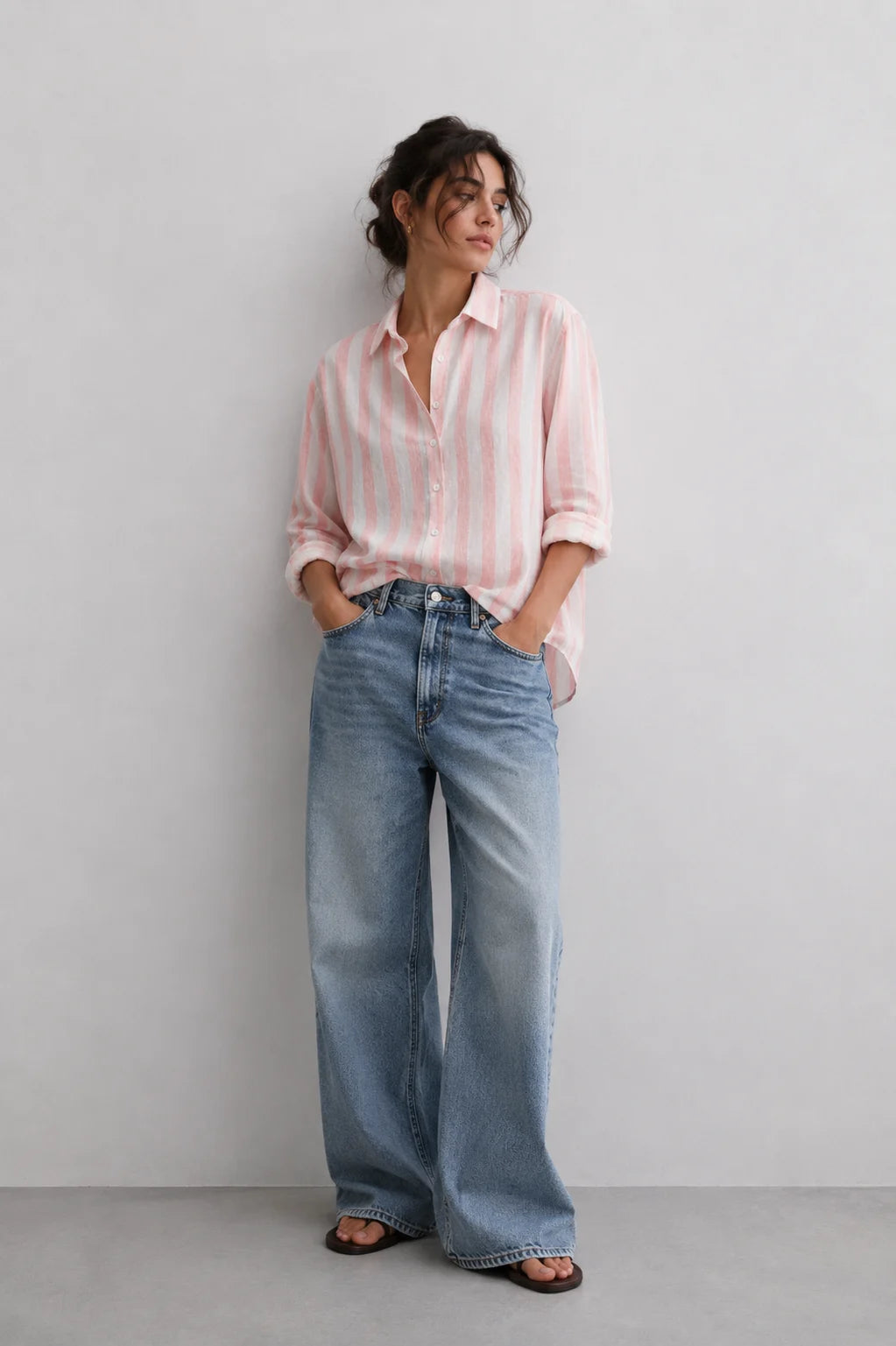 Pink Resort Stripe Linen Shirt