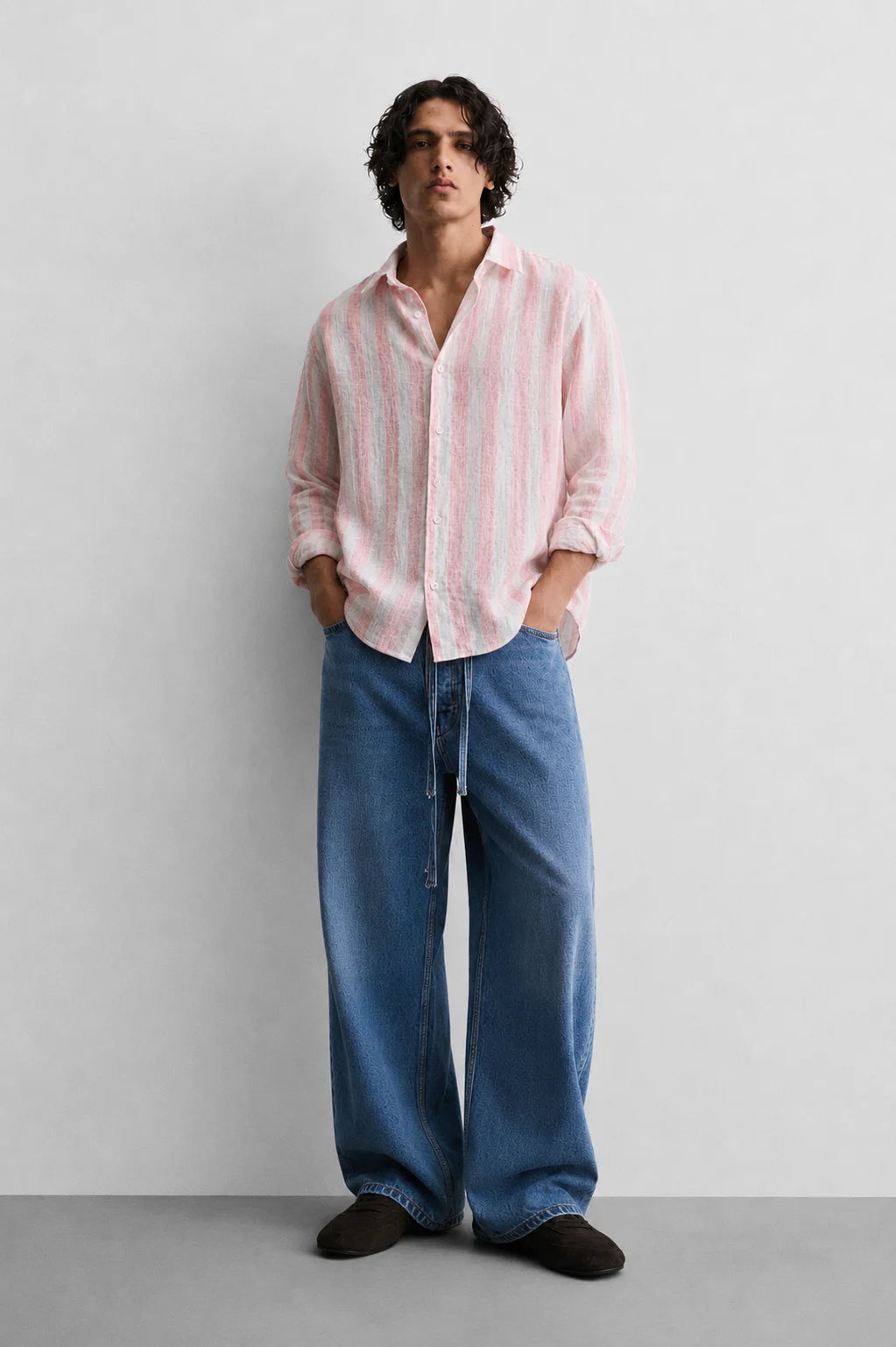 Pink Resort Stripe Linen Shirt