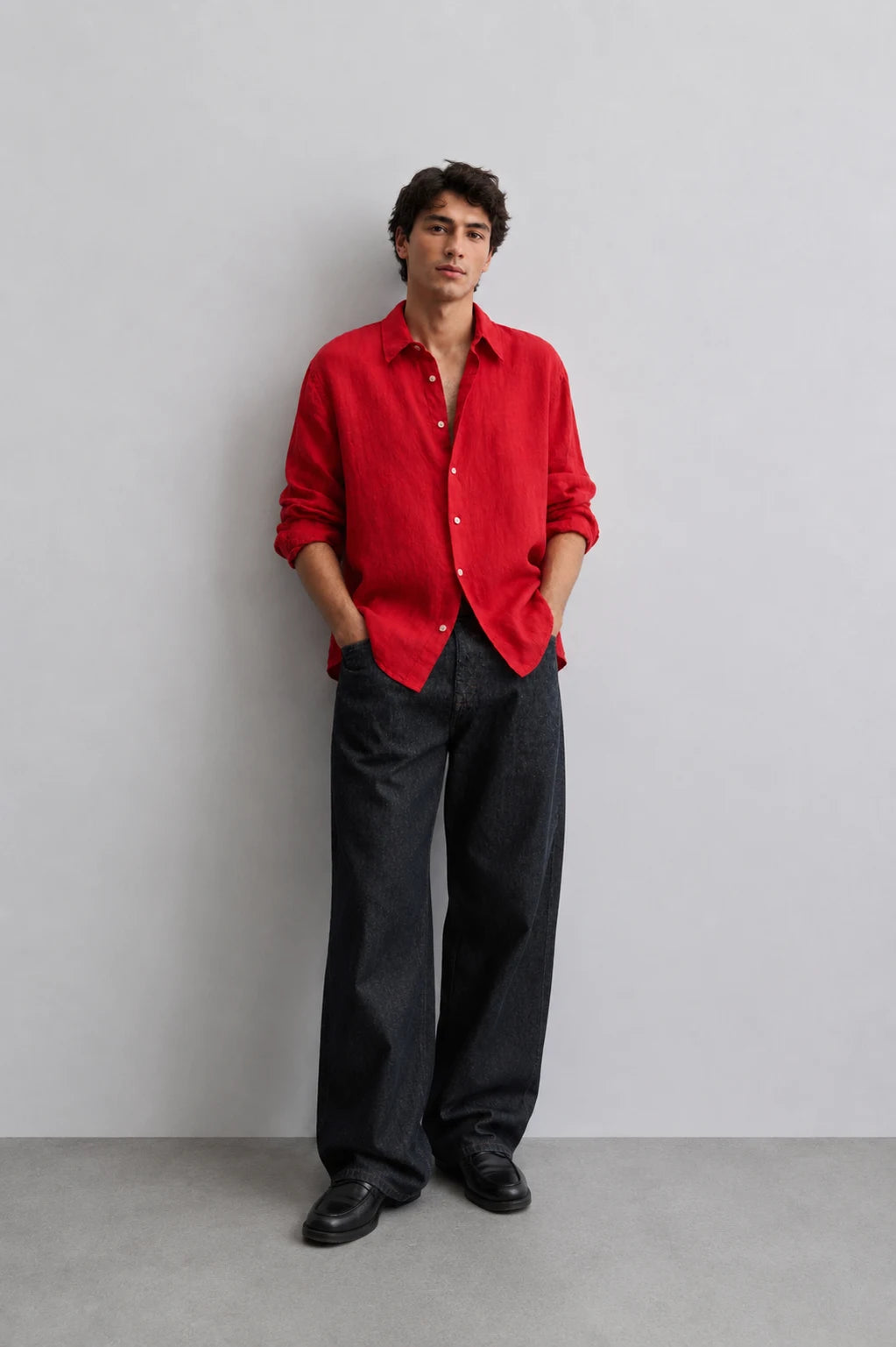 Brick Red Linen Shirt