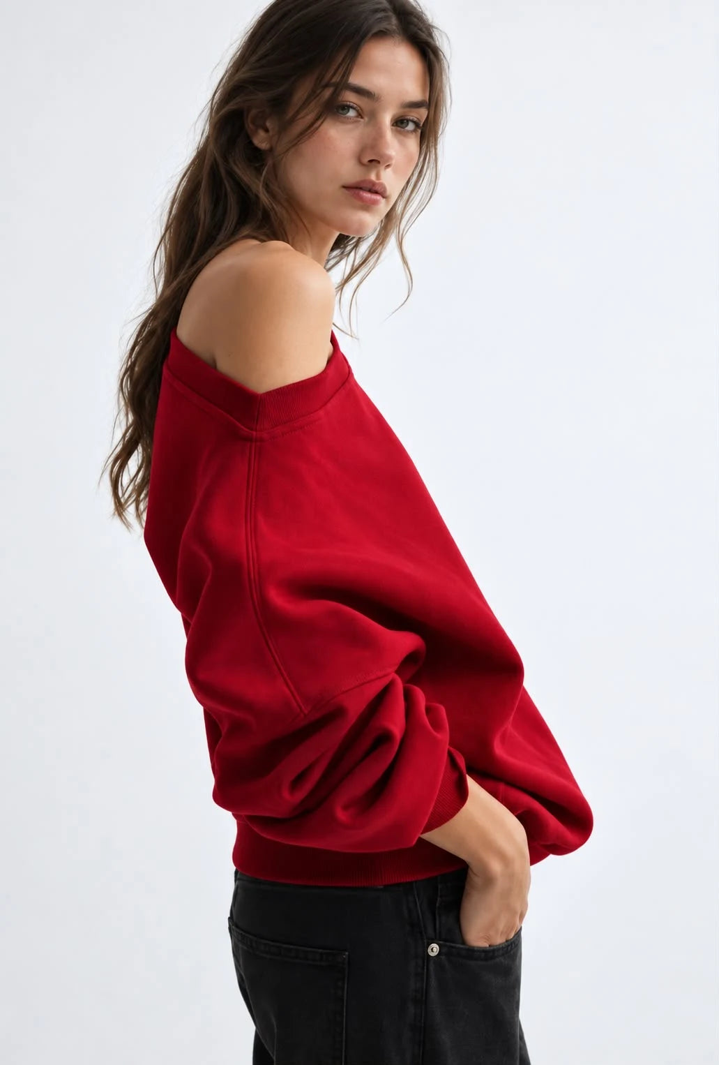 Off Shoulder Sweatshirt