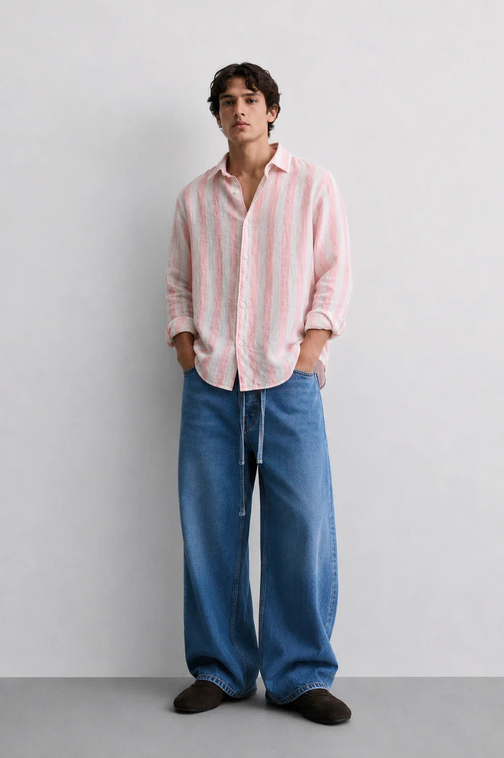 Pink Resort Stripe Linen Shirt