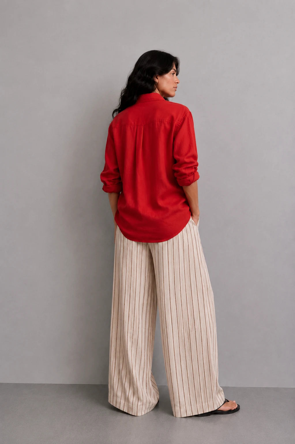 Brick Red Linen Shirt