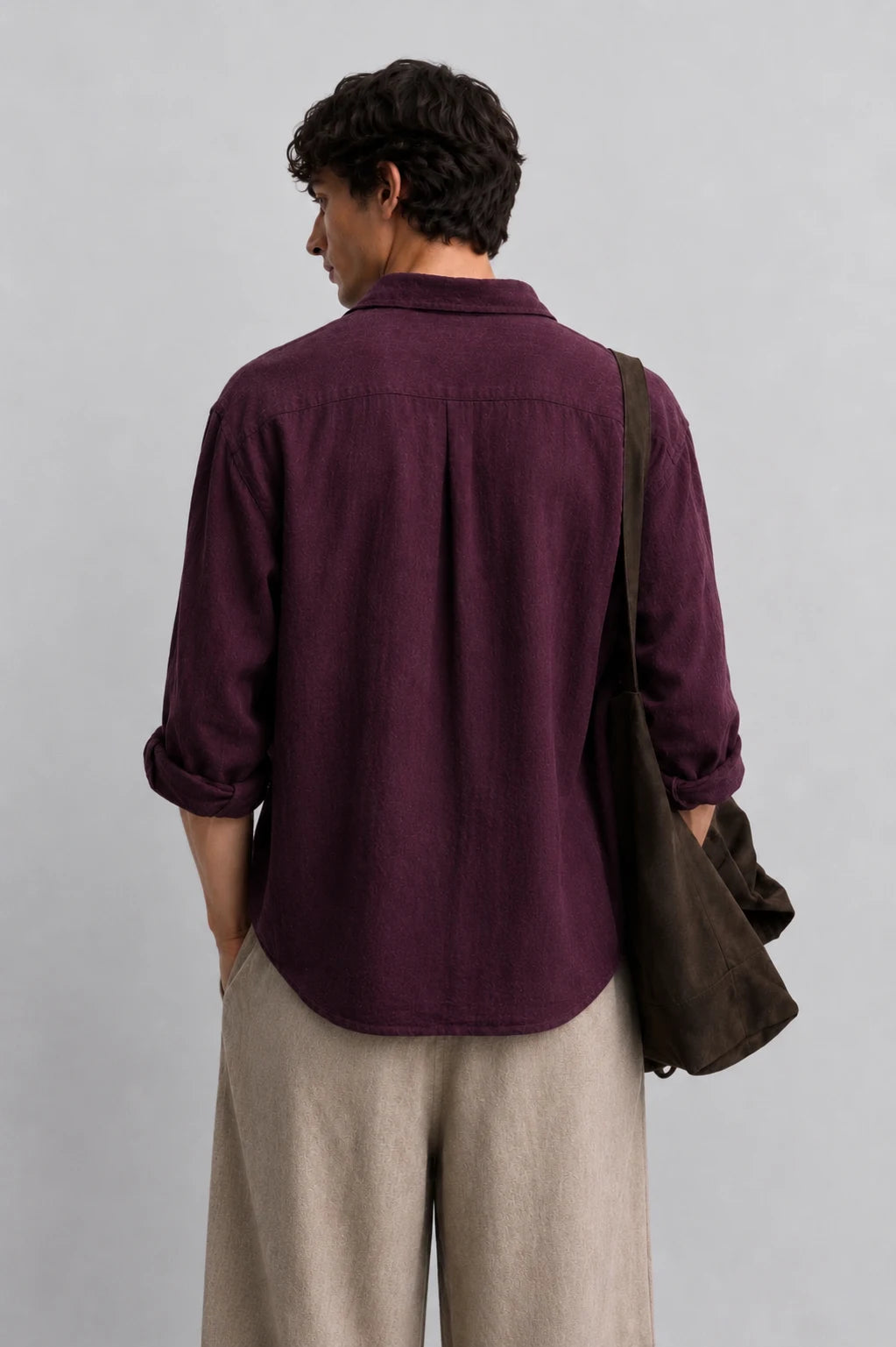 Wine Red Linen Shirt