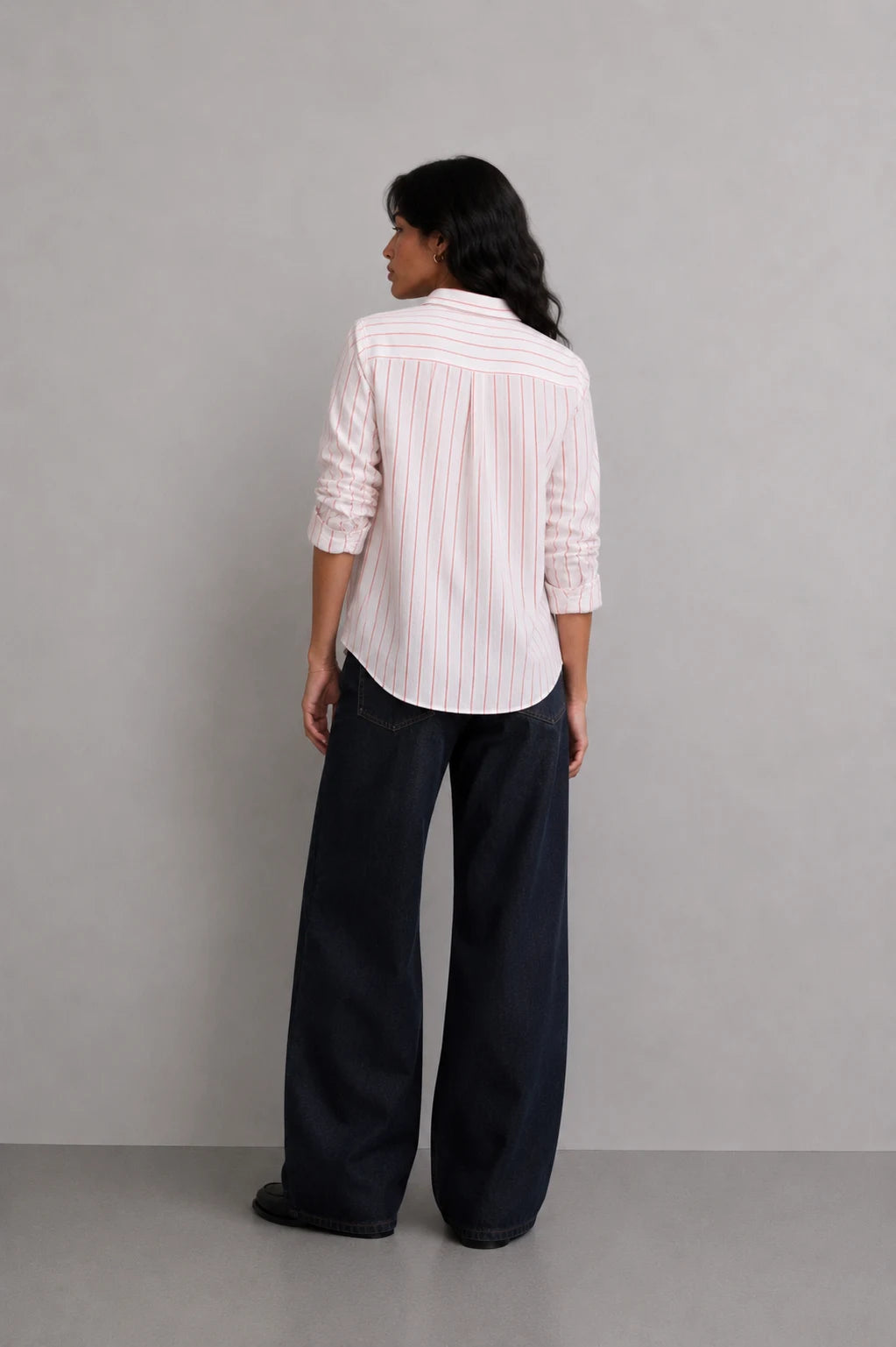 White Red Stripe Linen Shirt
