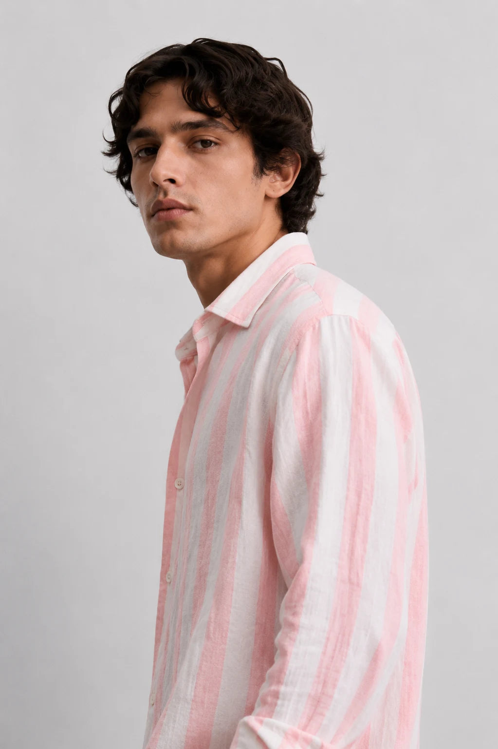 Stripe Linen Shirt - Pink Resort Stripe