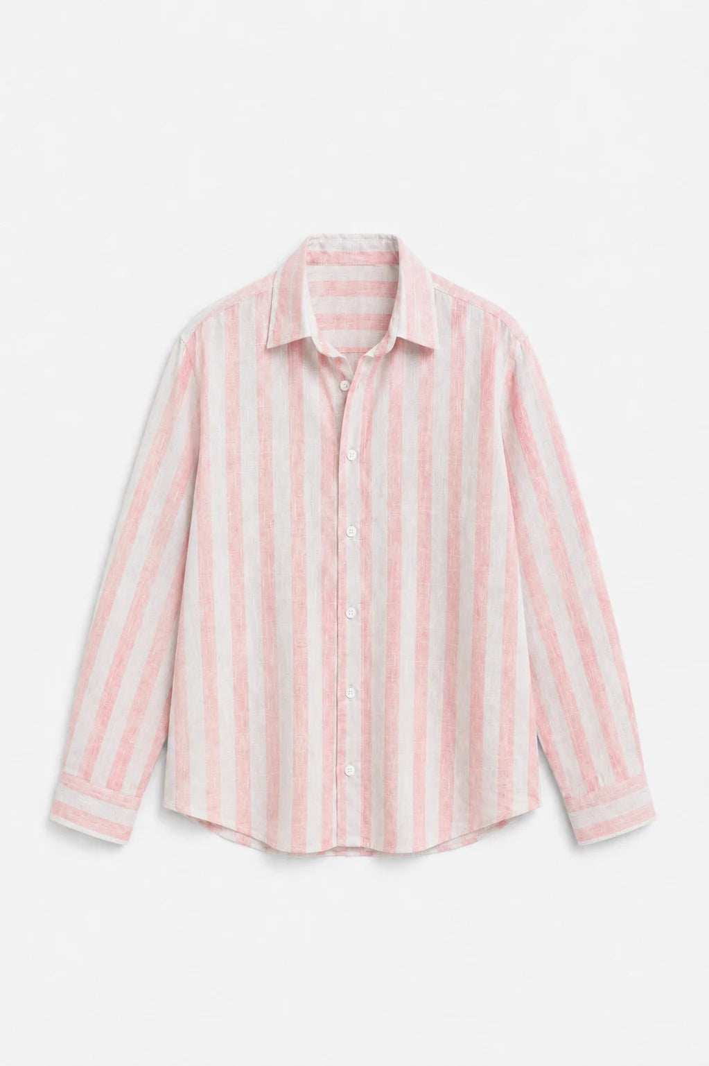 Pink Resort Stripe Linen Shirt