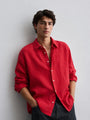 Brick Red Linen Shirt