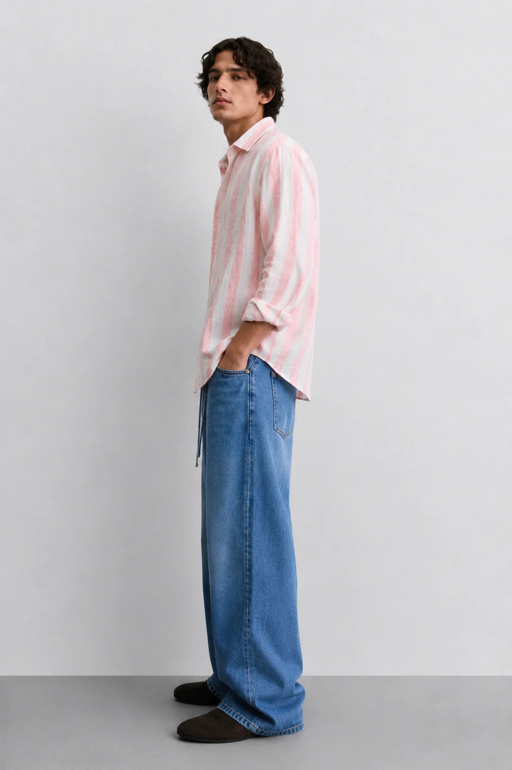 Pink Resort Stripe Linen Shirt