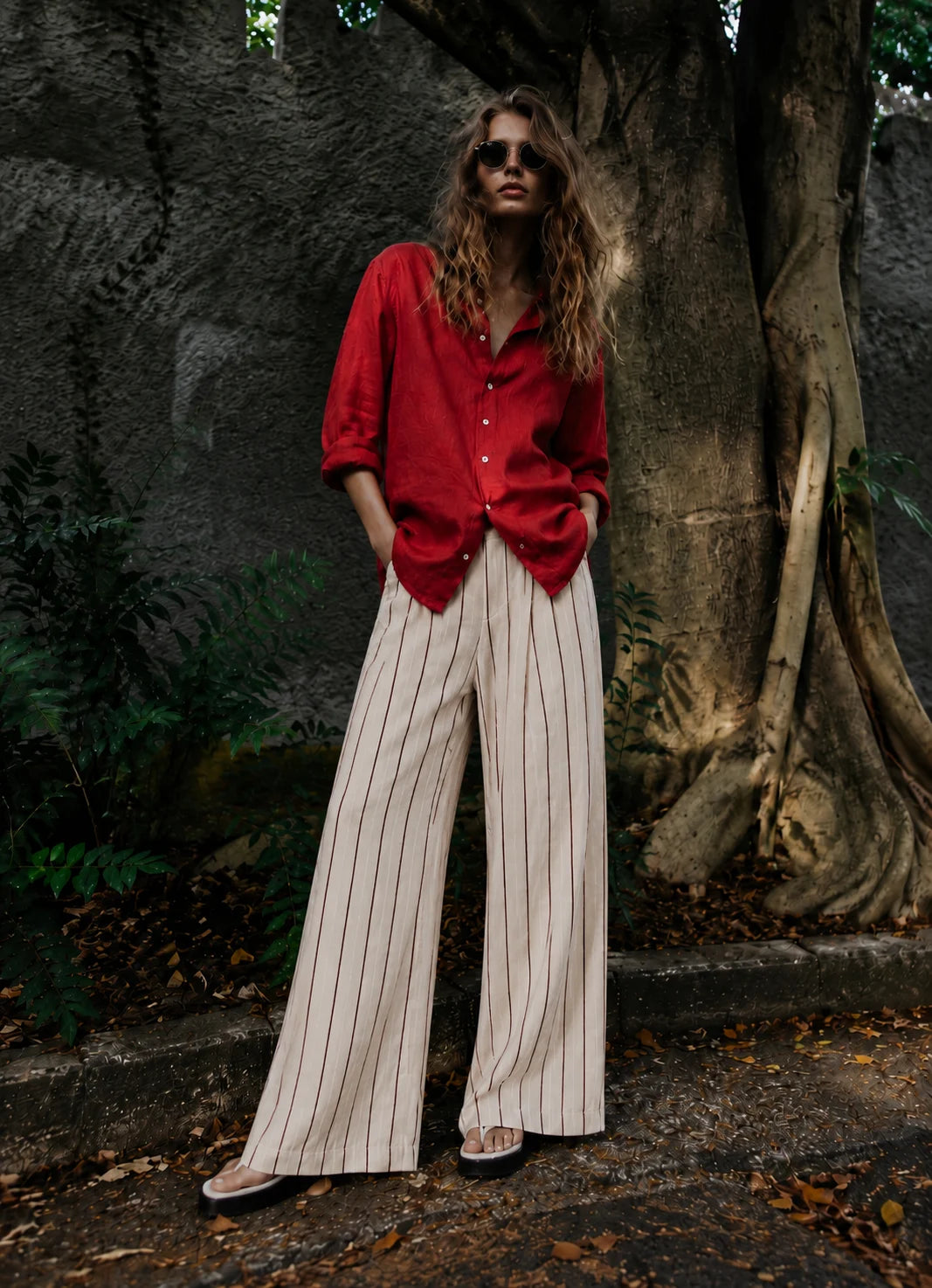 Brick Red Linen Shirt