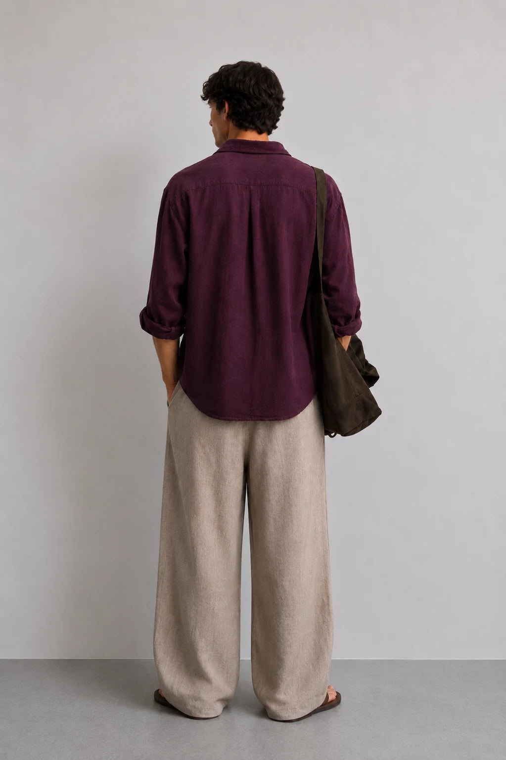 Wine Red Linen Shirt
