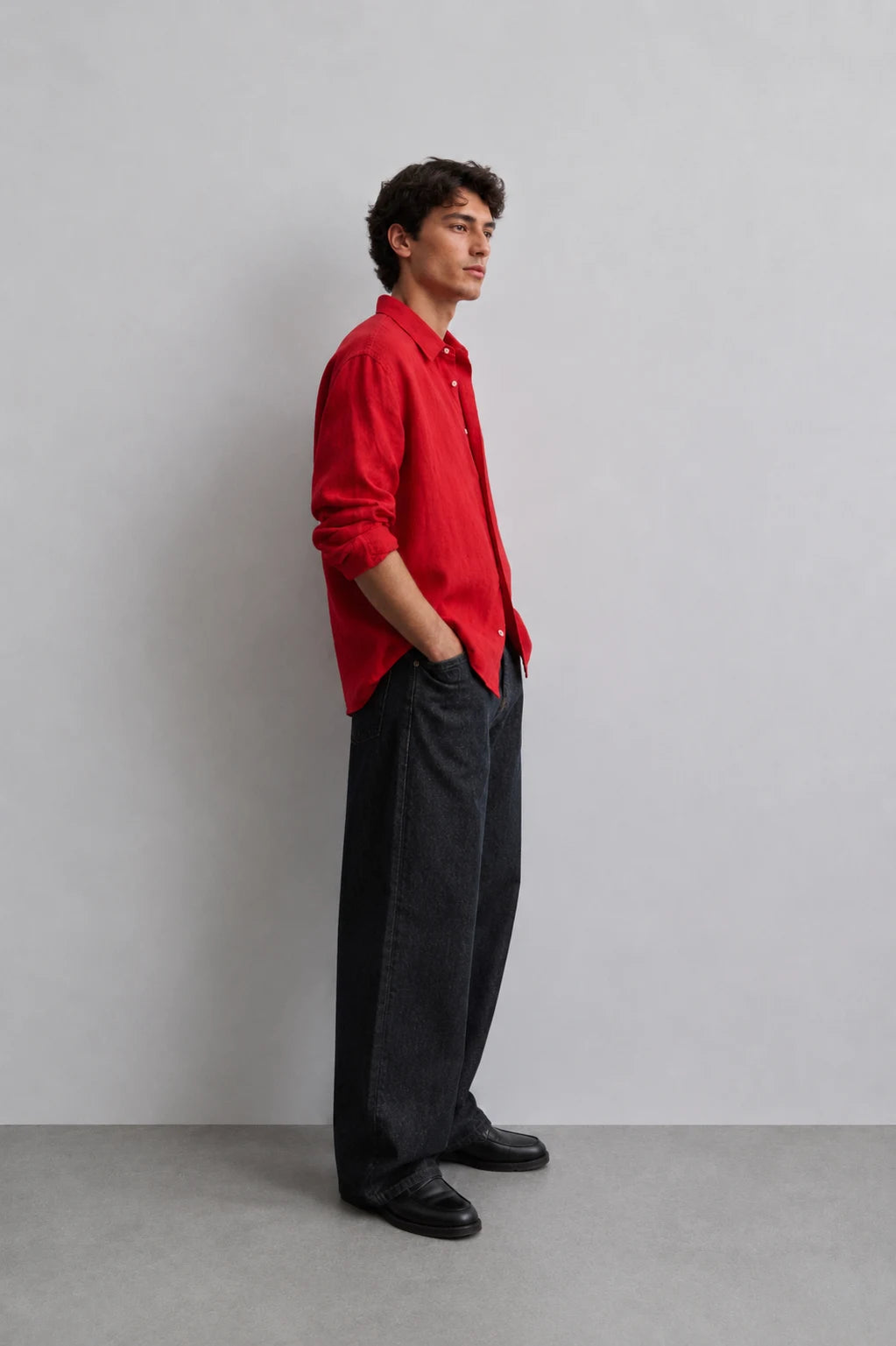 Brick Red Linen Shirt