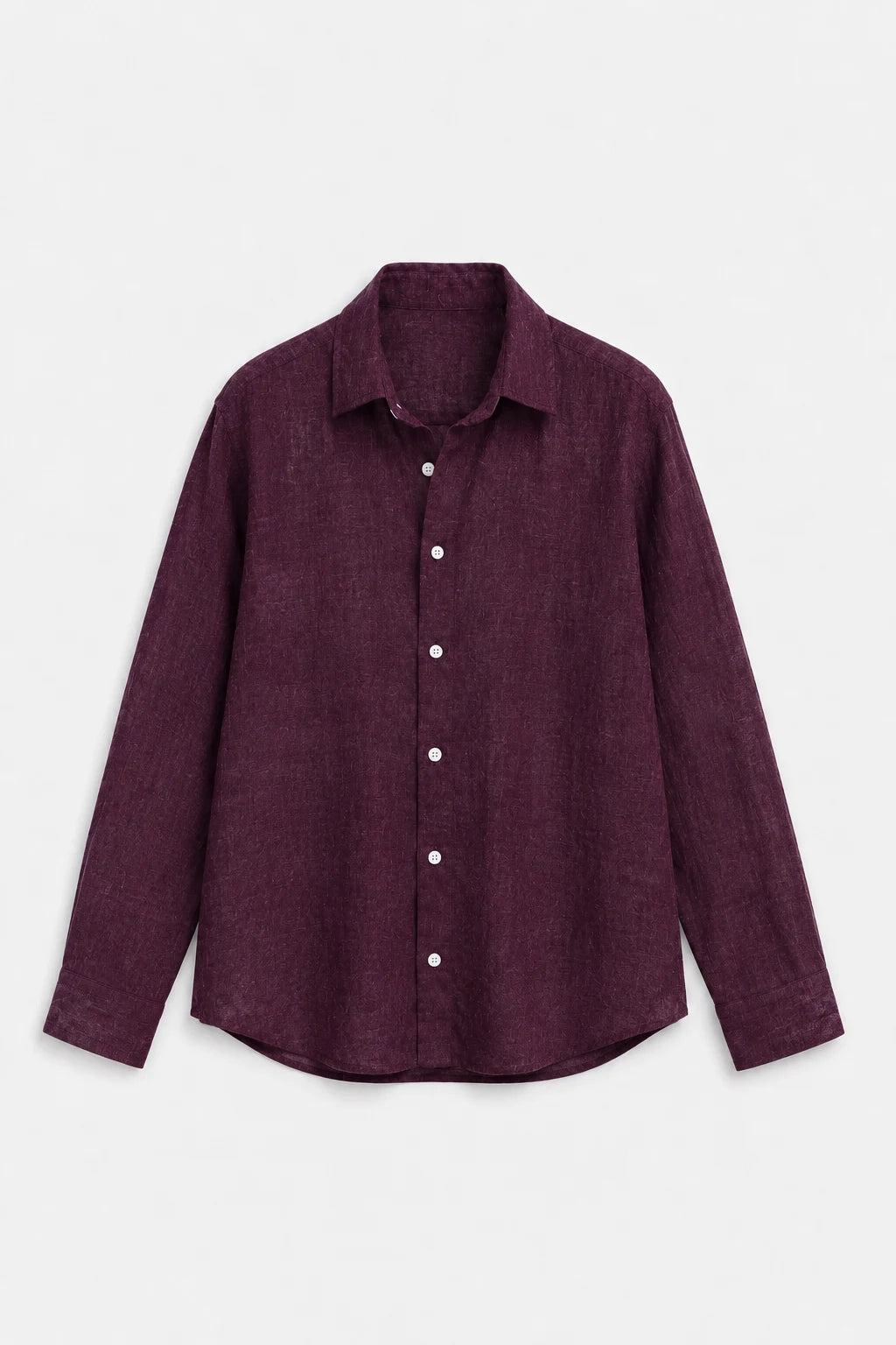 Wine Red Linen Shirt