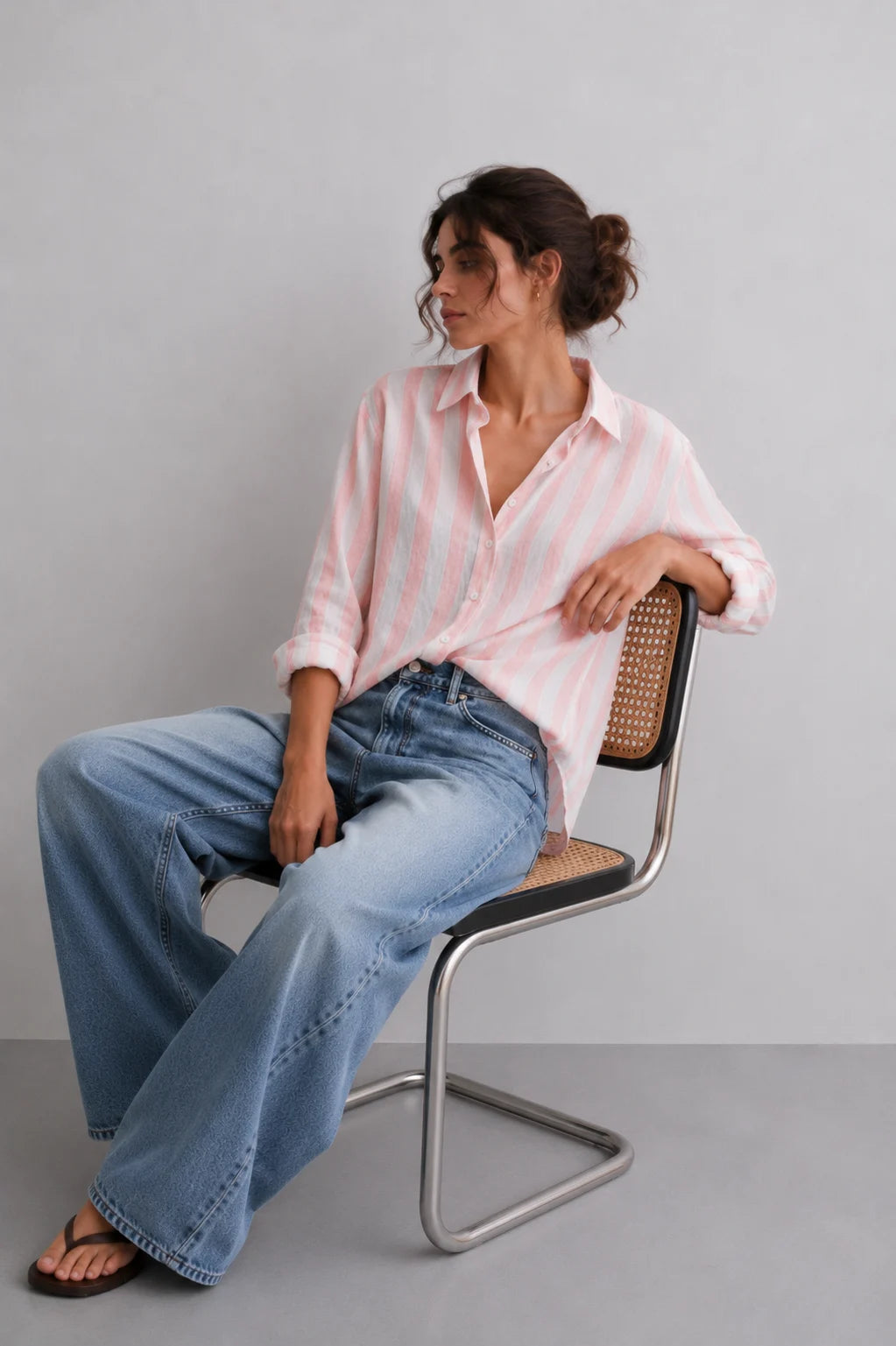 Pink Resort Stripe Linen Shirt